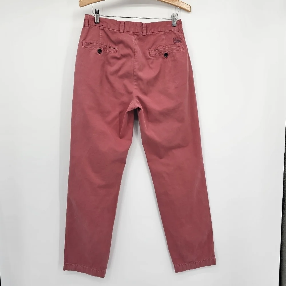 Brooks Brothers Clark Chino Flat Front Mauve Cotton Pants Mens 31x32
